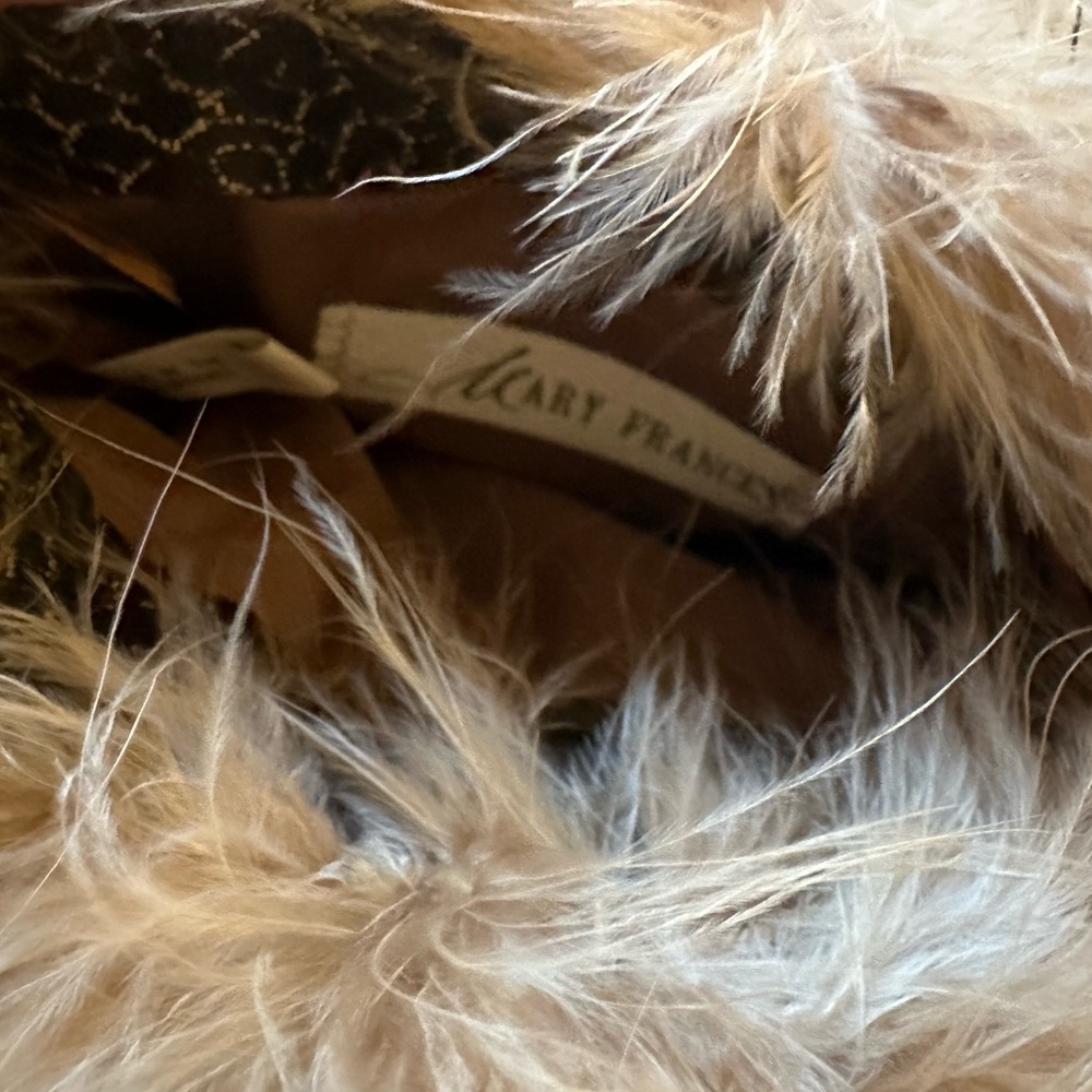 MARY FRANCES Black/Brown with Gold & Cream Bead Embellishments & Feathers - Picture 4 of 12